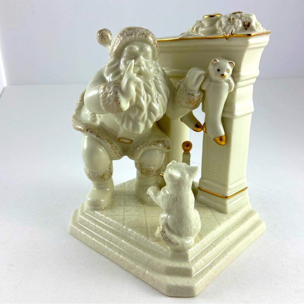 Vintage Mikasa Santa's Secret Christmas Porcelain Ivory with Gold Trim